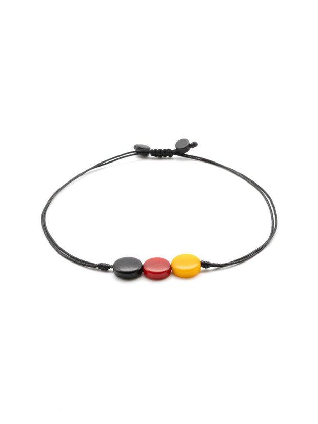 Armband Trifipu-DE Schwarz/Rot/Gold - La Tagua Nuss