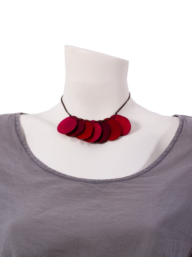 Halskette Celeste Rot - La Tagua Nuss