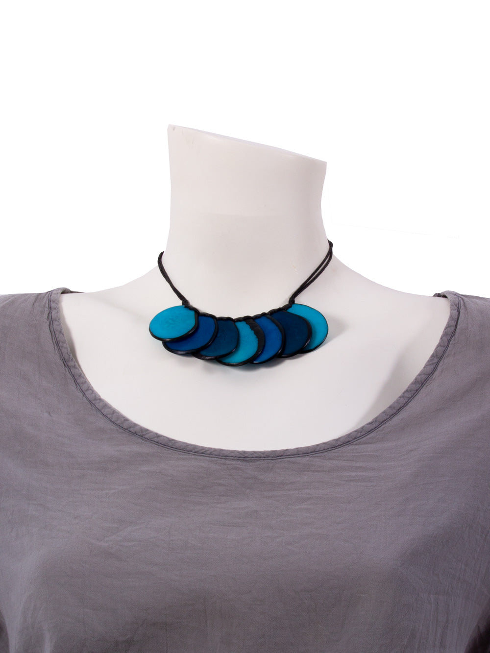 Halskette Celeste Blau - La Tagua Nuss