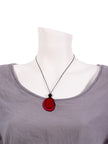 Halskette Chiloete Bordeaux/Rot- La Tagua Nuss