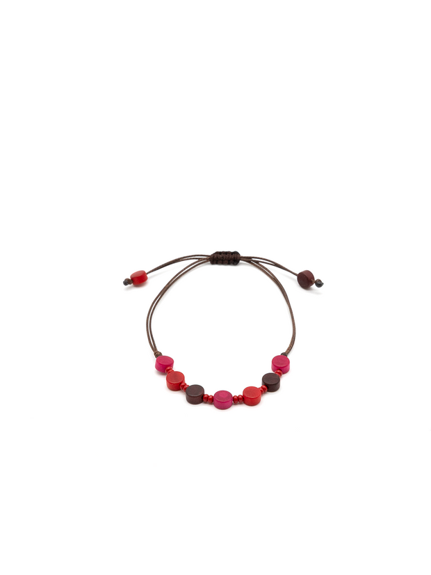 Armband Corapu Rot Mix - La Tagua Nuss