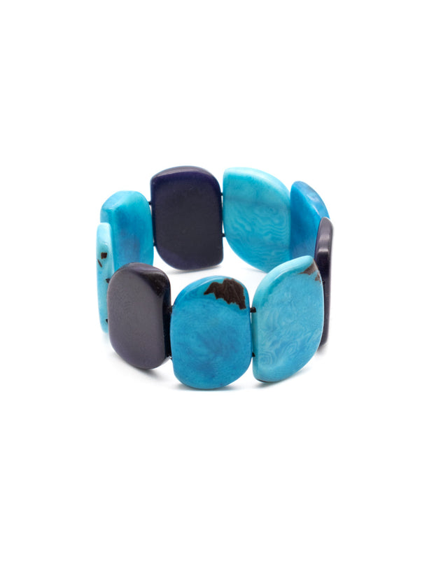 Armband Ecuapu Blau-Mix - La Tagua Nuss