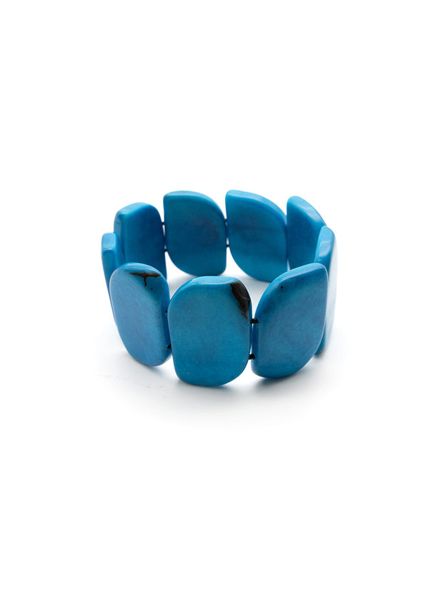 Armband Ecuapu Blau - La Tagua Nuss