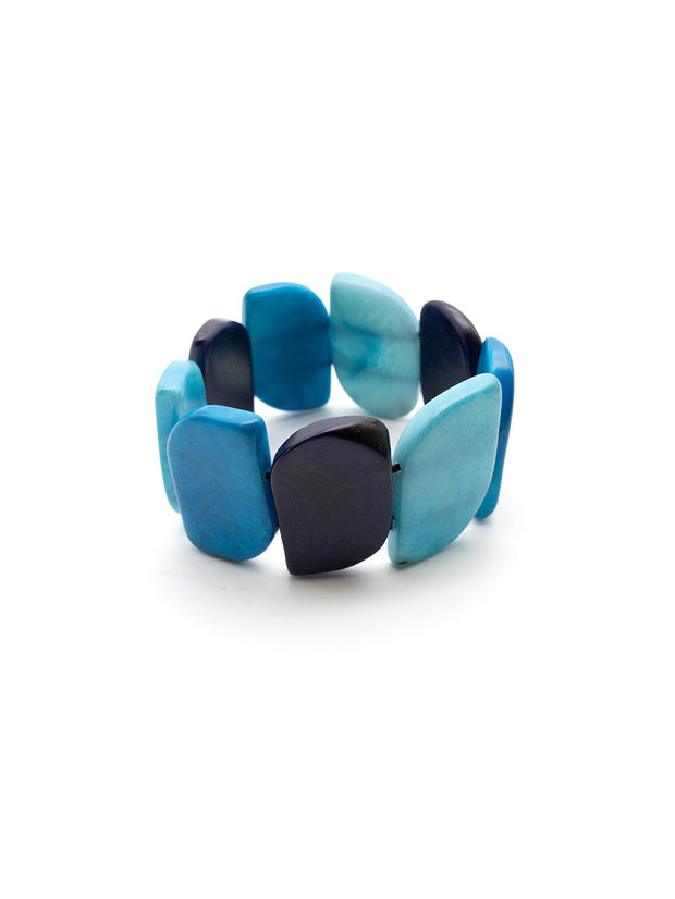 Armband Ecuapu Blau-Mix - La Tagua Nuss