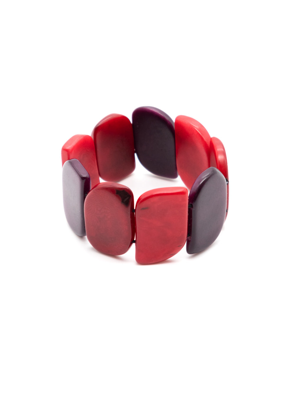 Armband Ecuapu Rot-Mix - La Tagua Nuss