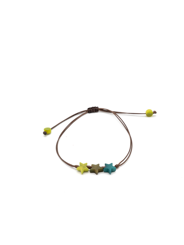 Armband Estrapu Grün Mix - La Tagua Nuss
