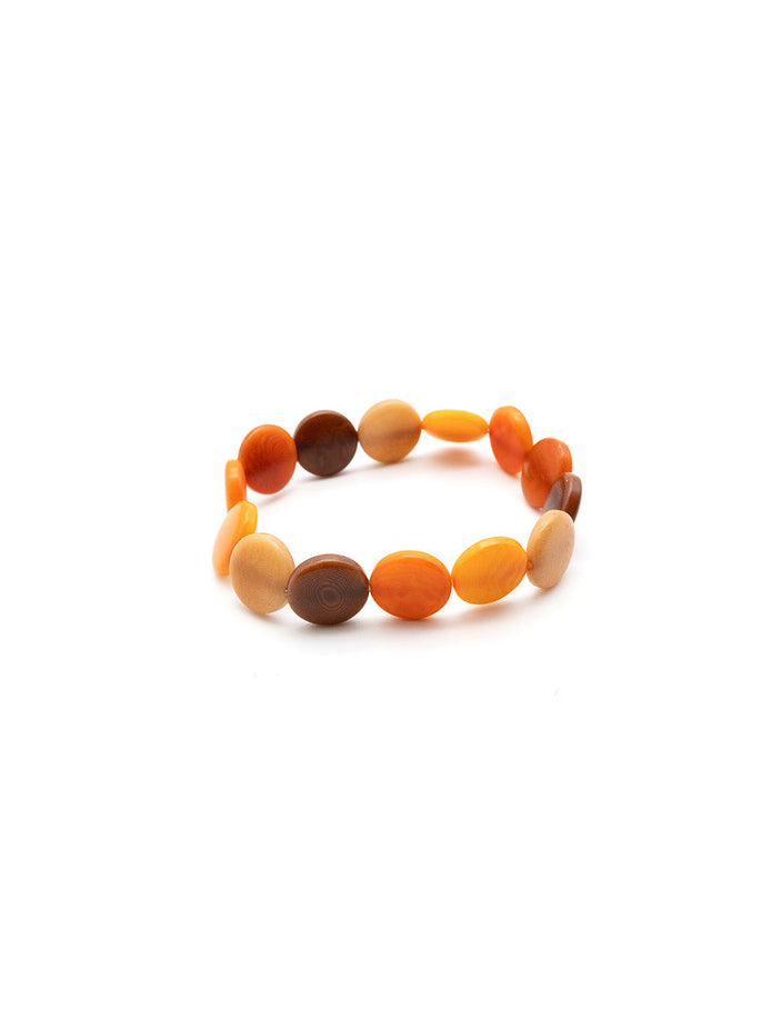 Armband Fichipu Orange/Braun - La Tagua Nuss