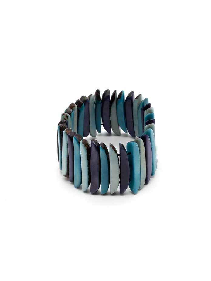Armband Palitos Blau Mix - La Tagua Nuss