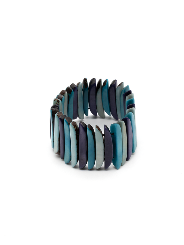 Armband Palitos Blau Mix - La Tagua Nuss