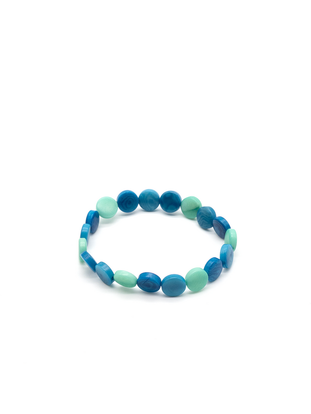 Armband Pitipu Hellblau Mix - La Tagua Nuss