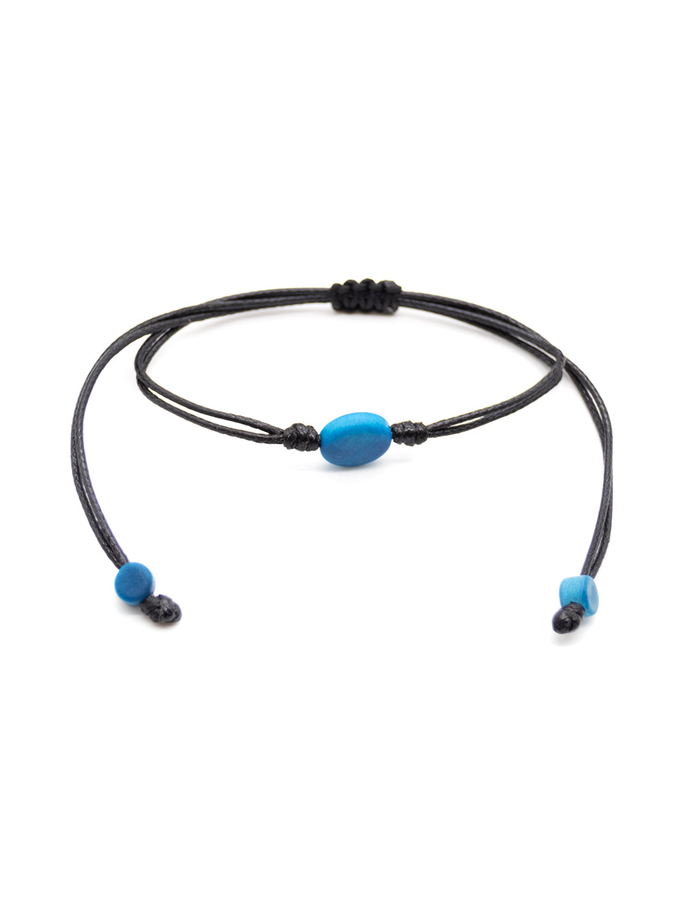 Armband Topu Blau - La Tagua Nuss
