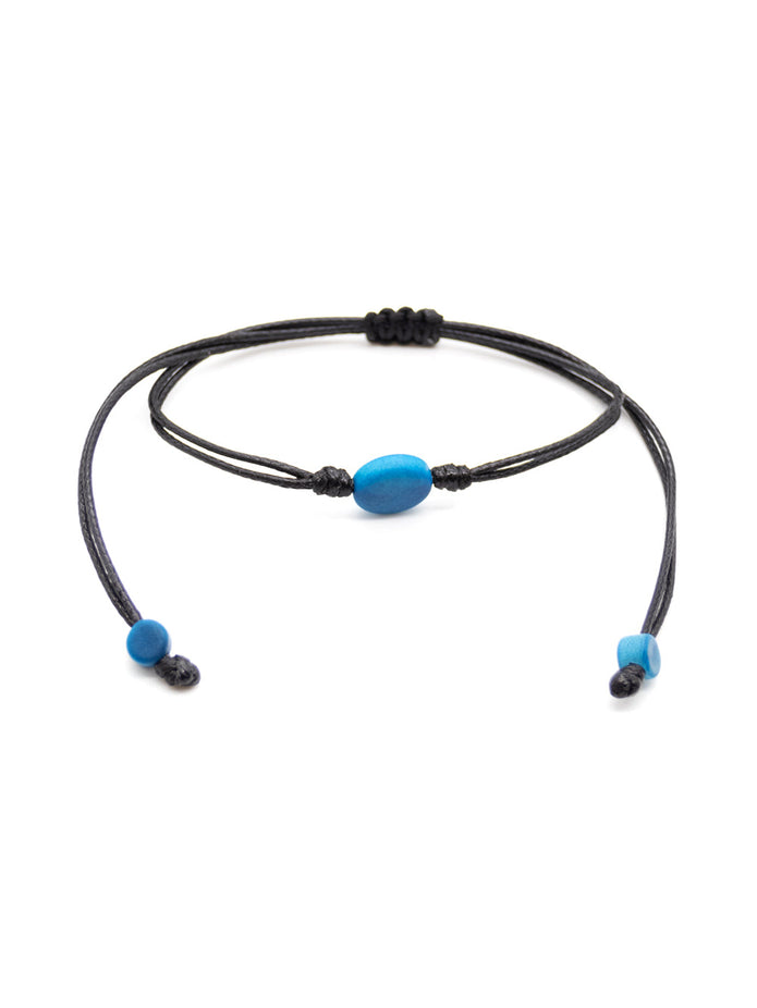 Armband Topu Blau - La Tagua Nuss