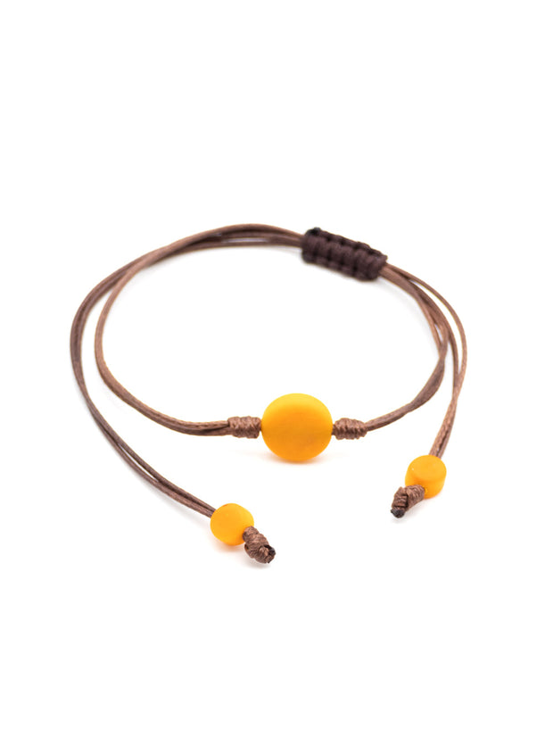 Armband Topu Gelb - La Tagua Nuss