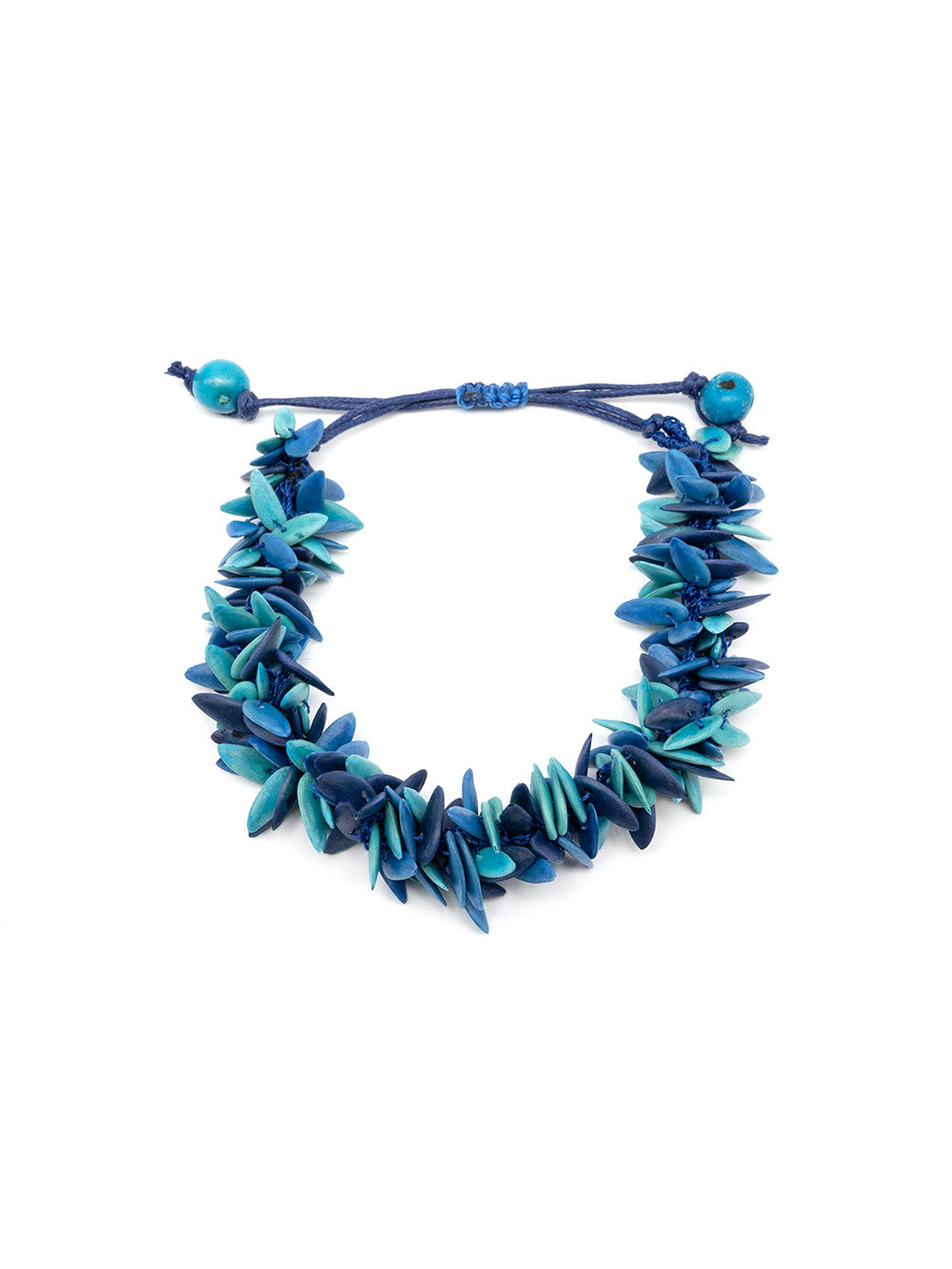 Armband Trenzapu Blau/Dunkelblau - Melonenkerne - La Tagua