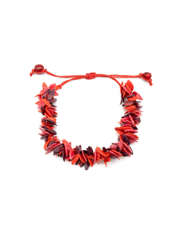 Armband Trenzapu Rot/Fuchsiarot - Melonenkerne - La Tagua