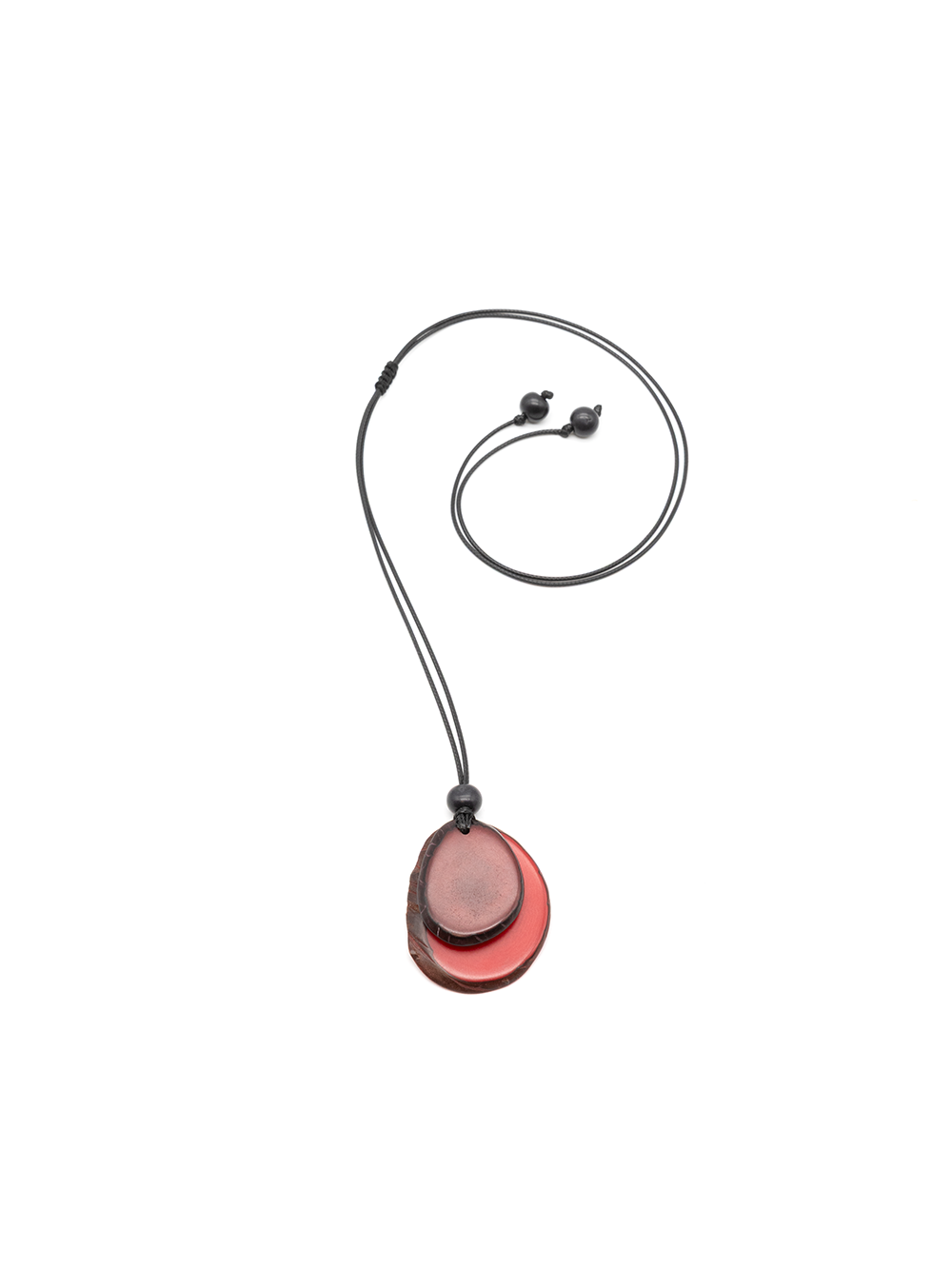 Halskette Chiloe Bordeaux/Rot- La Tagua Nuss