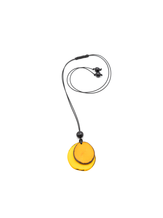 Halskette Chiloete Orange/Gelb- La Tagua Nuss