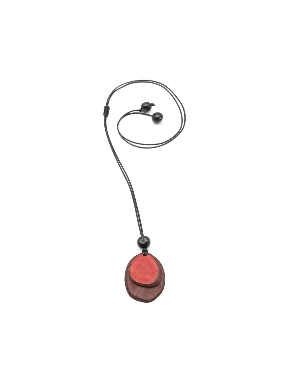 Halskette Chiloete Rot/Bordeaux - La Tagua Nuss