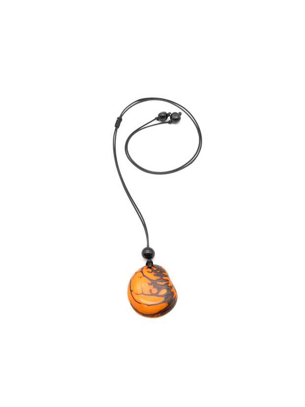 Halskette Zebra Orange - La Tagua Nuss