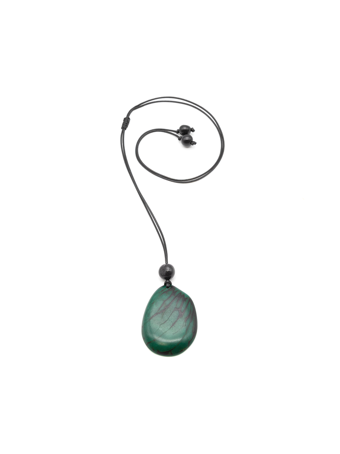Halskette Zebra Smaragd - La Tagua Nuss
