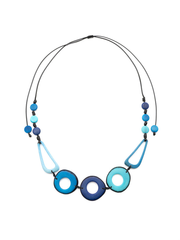 Halskette Agustina Blau - La Tagua Nuss