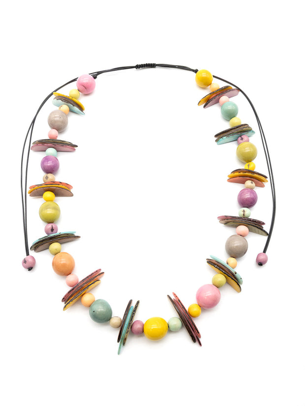 Halskette Allegra Bunt Pastel - La Tagua Nuss