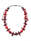 Halskette Allegra Rot- La Tagua Nuss