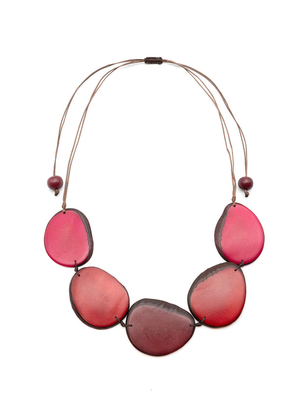 Halskette Carmen Rot - La Tagua Nuss