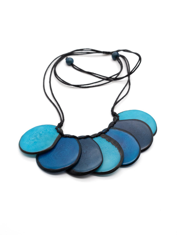 Halskette Celeste Blau - La Tagua Nuss