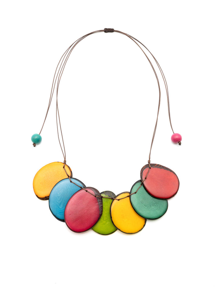 Halskette Celeste Bunt - La Tagua Nuss