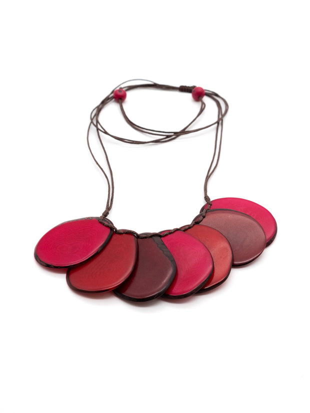 Halskette Celeste Rot - La Tagua Nuss