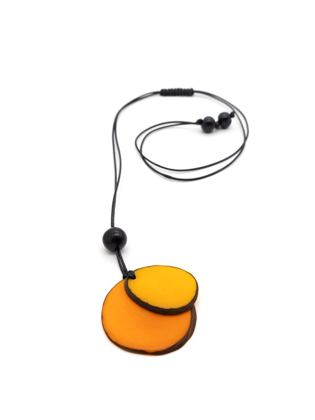Halskette Chiloete Gelb/Orange- La Tagua Nuss
