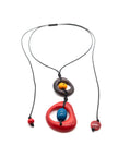 Halskette Dina Rot/Gelb/Blau - La Tagua Nuss