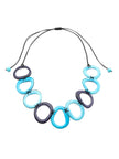 Halskette Doni Blau- La Tagua Nuss