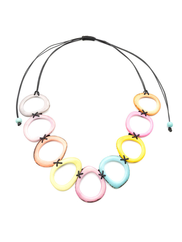 Halskette Doni Bunt Pastel- La Tagua Nuss