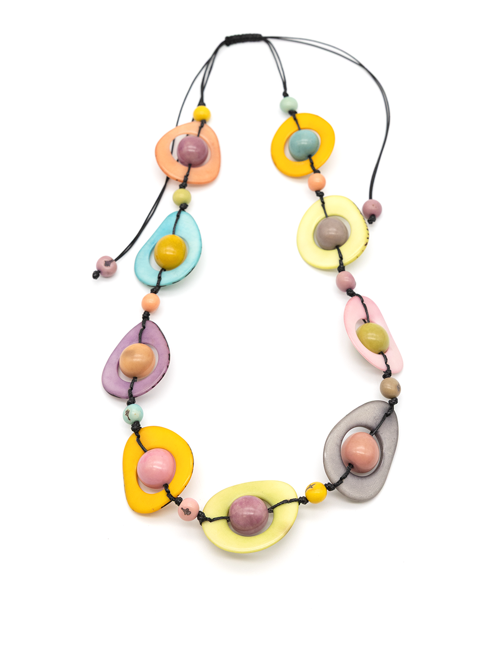 Halskette Luna bunt pastel - La Tagua Nuss