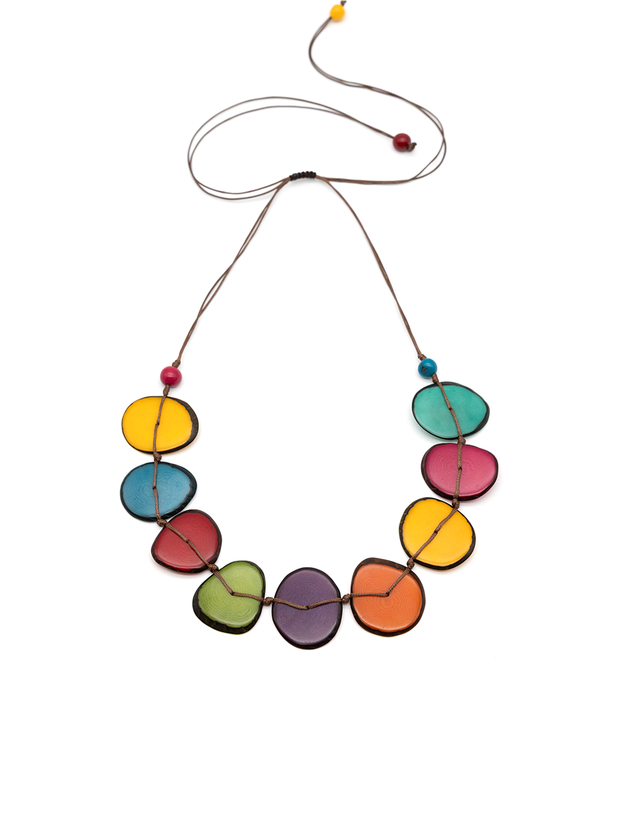 Halskette Mirna Short Bunt - La Tagua Nuss