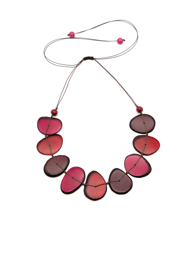 Halskette Mirna Short Rot - La Tagua Nuss
