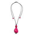 Halskette Pepa Fuchsiarot - La Tagua Nuss & Bombona Kugel