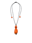 Halskette Pepa Orange - La Tagua Nuss & Bombona Kugel