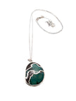 Halskette Plata 35 schwarz/grün - La Tagua Nuss silber
