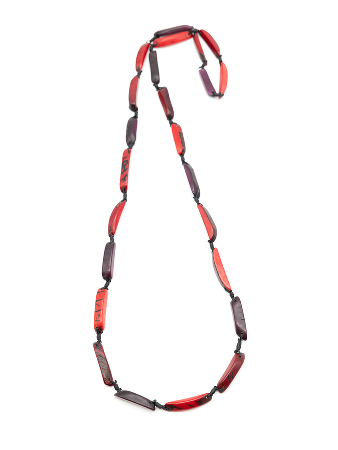 Halskette Astrid Rot - La Tagua Nuss