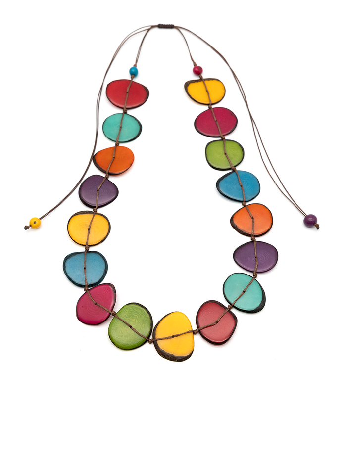 Halskette Mirna Bunt - La Tagua Nuss