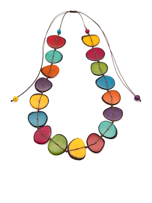 Halskette Mirna Bunt - La Tagua Nuss