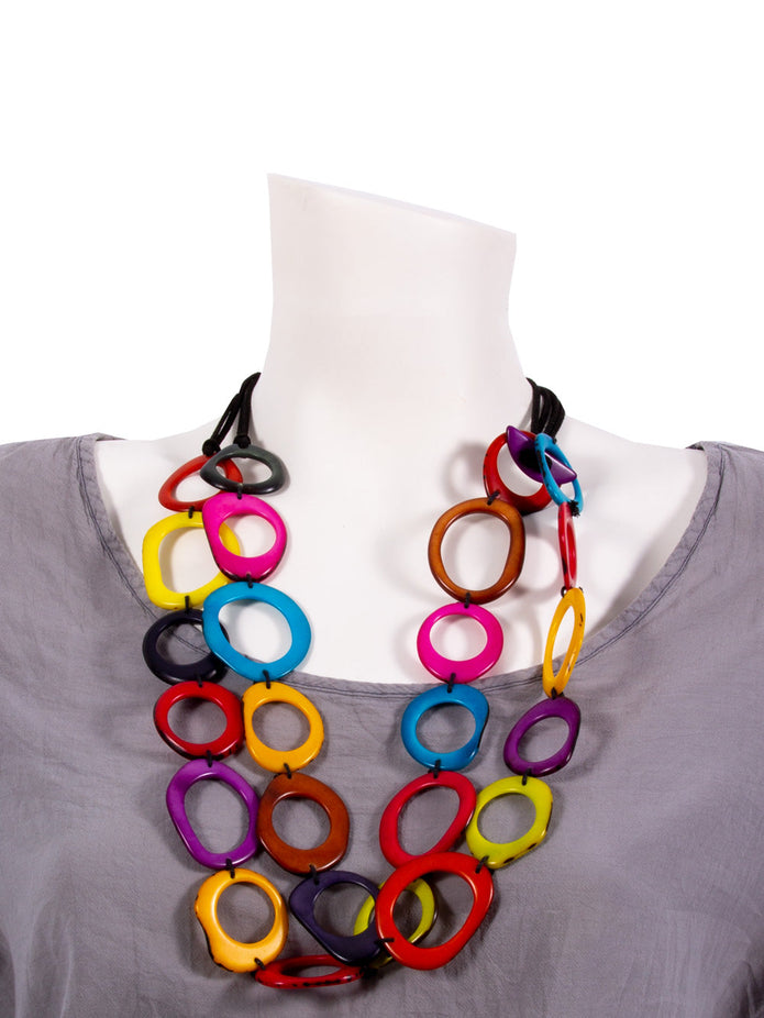 Halskette Dodo Bunt - La Tagua Nuss