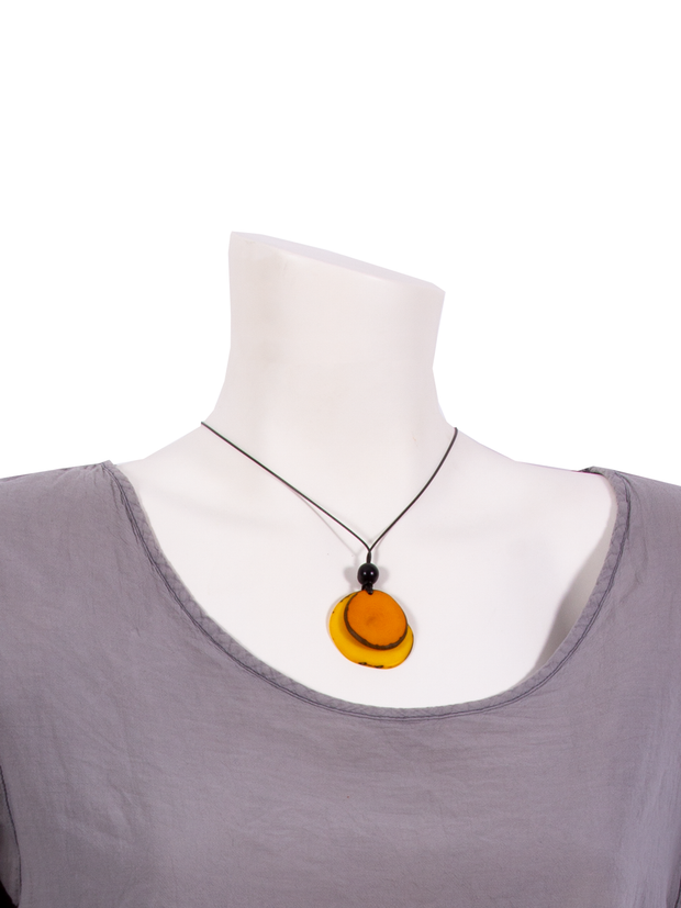 Halskette Chiloete Orange/Gelb- La Tagua Nuss