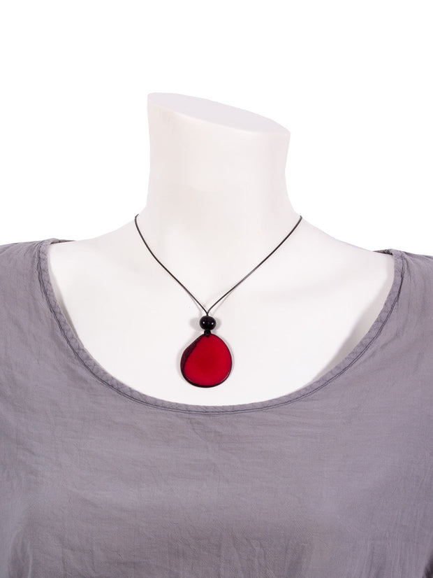 Halskette Laurate Rot - La Tagua Nuss