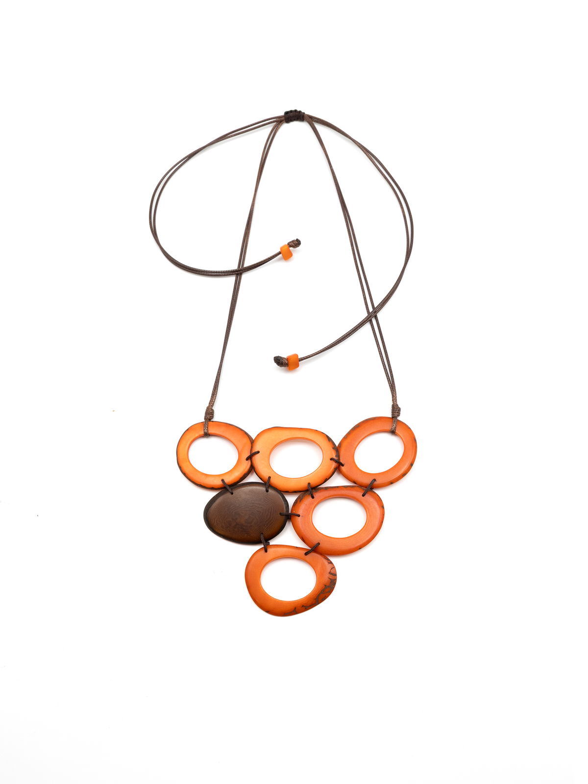Halskette Claude Orange/Bordeaux - La Tagua Nuss