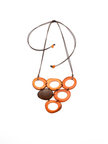 Halskette Claude Orange/Bordeaux - La Tagua Nuss