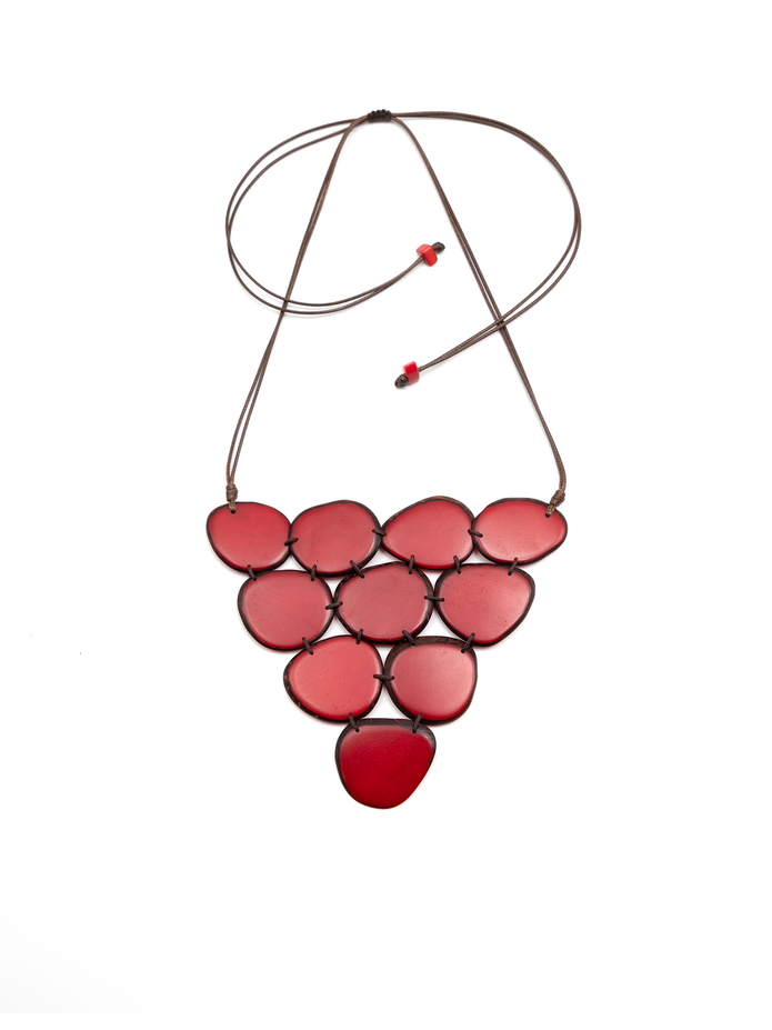 Halskette Claudia Rot - La Tagua Nuss
